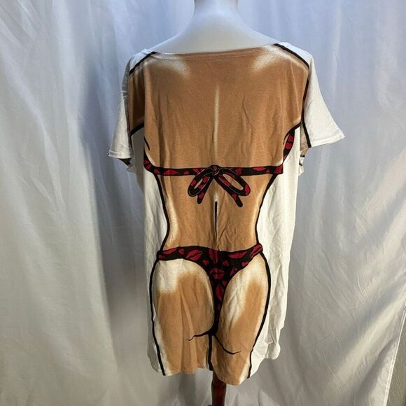 VINTAGE Body Dreams t-shirt swimsuit bathing suit cover up funny bikini shirt Sz - Picture 4 of 10